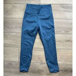 Nike Dri-Fit Yoga Wrap Crossover V Front 7/8 Leggings Size Medium Blue Excellent